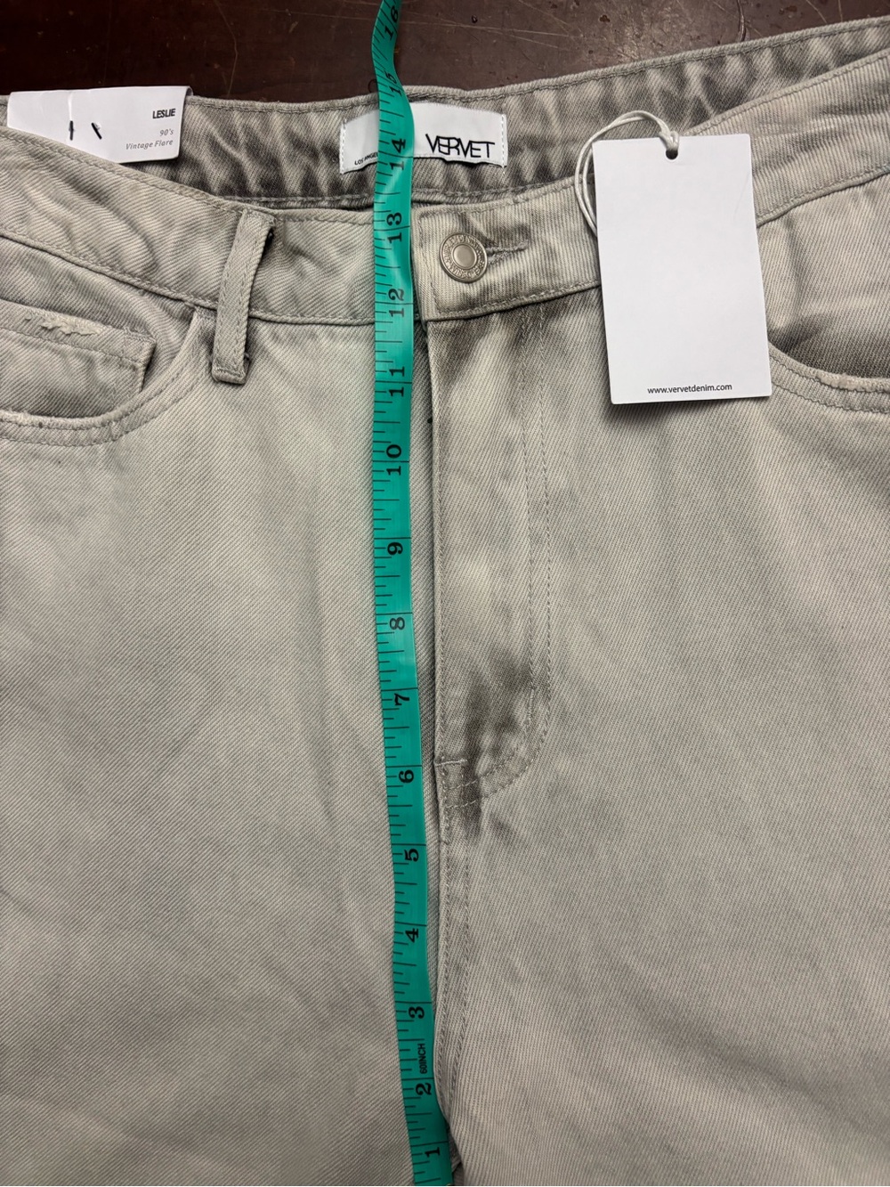 Vervet 29 vintage Leslie flare gray 34” inseam tall girl BNWT Beachy western - Picture 4 of 11